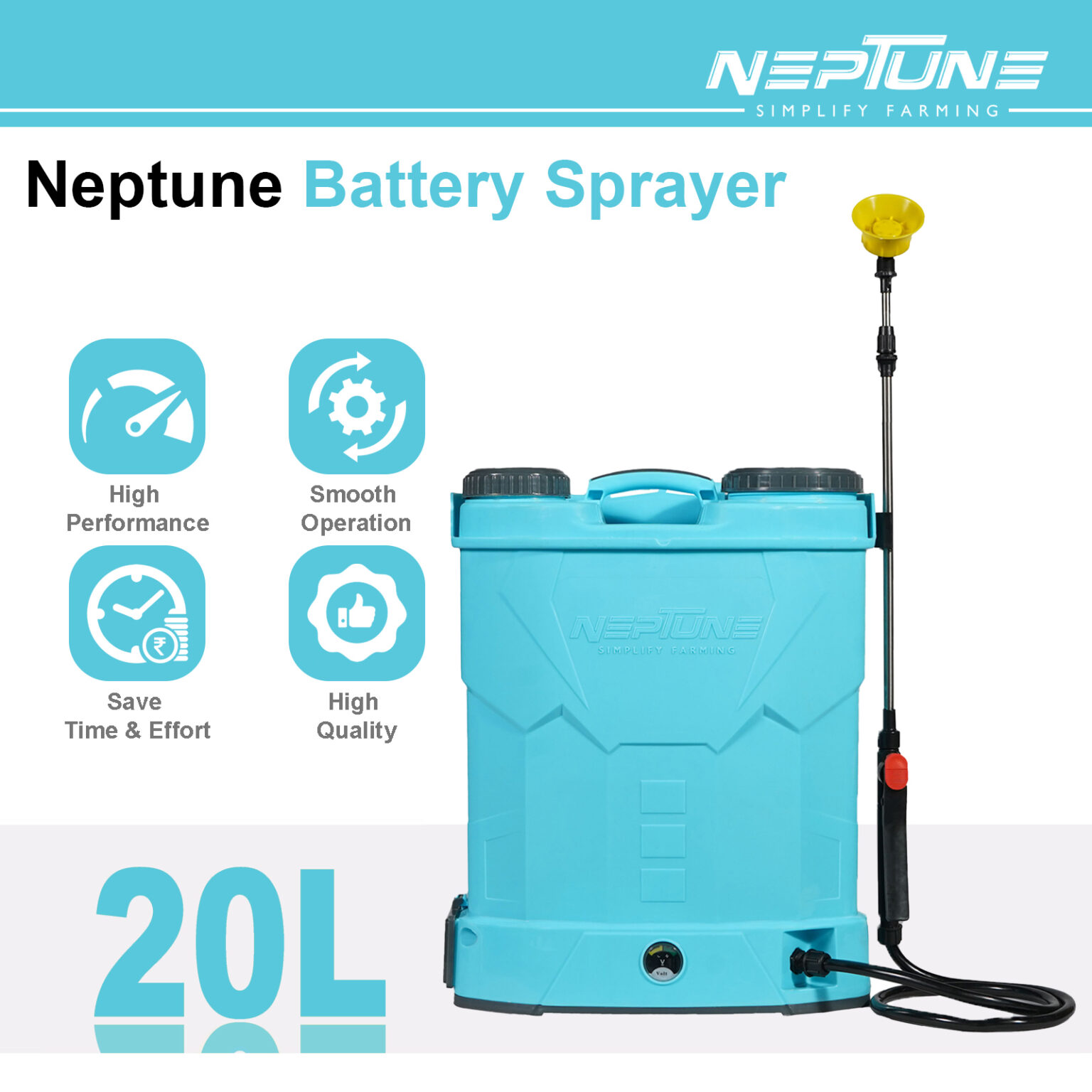 Neptune CK-13+ Battery Sprayer 12 Volts x 12 Ampere Double Motor | High ...